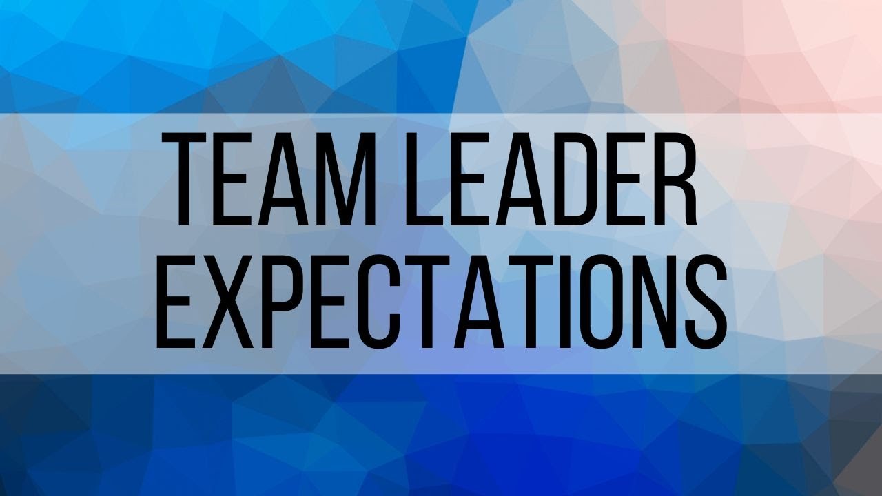 2. Team Leader Expectations
