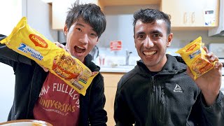 American makes Maggi for the First Time! 2 Minute Noodles Challenge