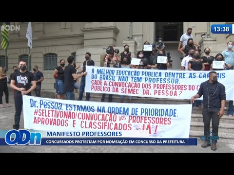 Professores aprovados protestam por nomeação em concurso da Prefeitura de Teresina 20 07 2021