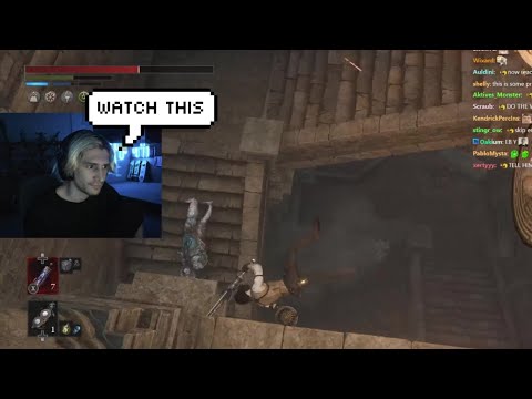 xQc gets perfect timing as he dies to fall damage