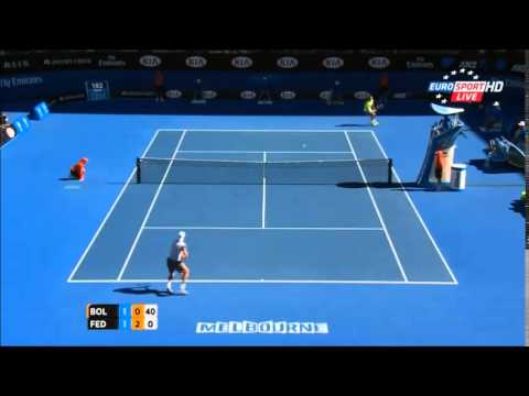 super drop shot by Federer vs Bolelli - Australian Open 2015
