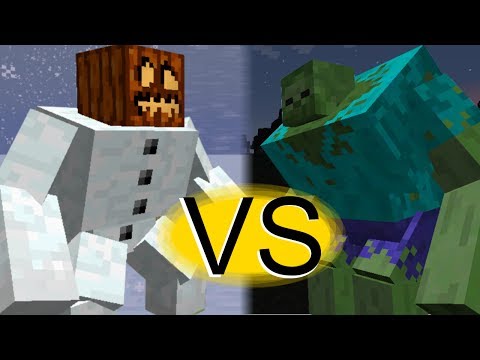Minecraft: Mutant Snow Golem vs Mutant Zombie