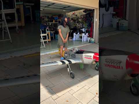 💨 Composite-ARF P-51 Mustang with Kolm 155cc & Marilyn Moment! Beauty Meets Power! 🛩️👗