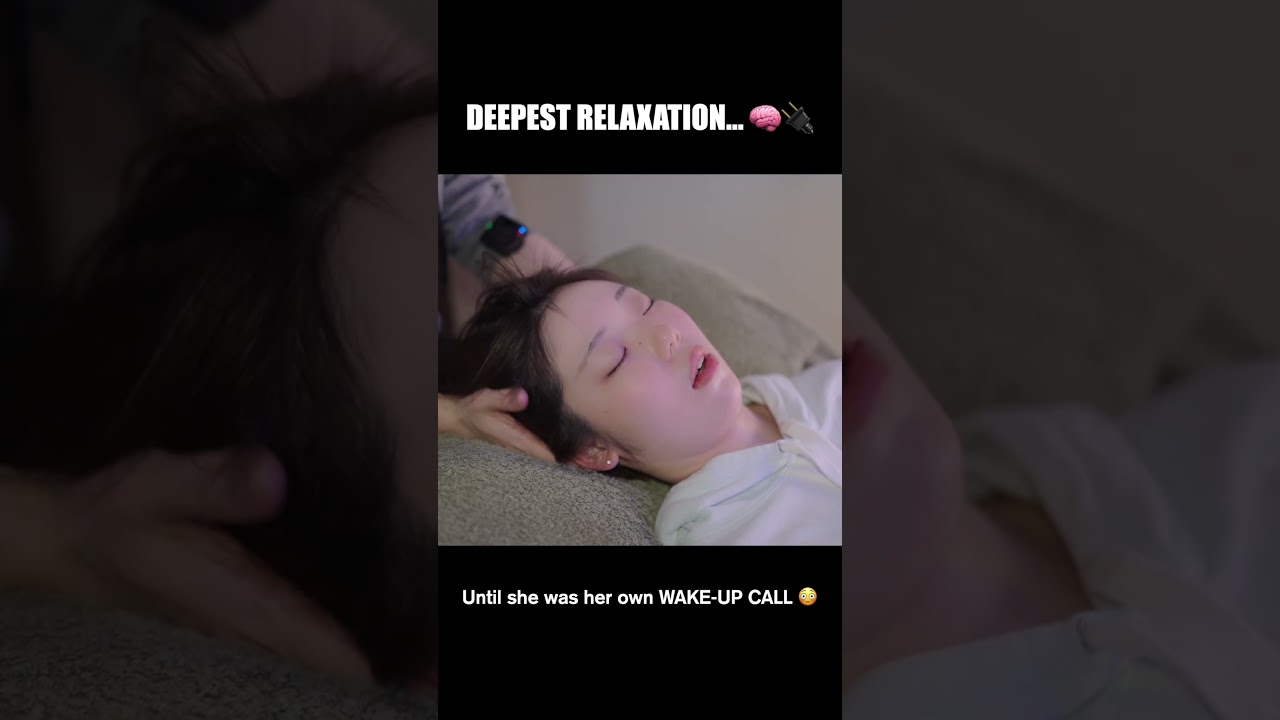 ASMR She was TOTALLY OUT    😴 but her OWN snore woke her up!! 😳 #shorts  #massage