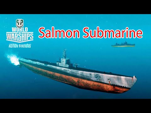 World of Warships Salmon Submarine 2022 - Legendary American submarine in battle