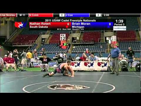 Cadet Freestyle 215 - Nathan Rotert (SD) vs. Brian Moran (MI)