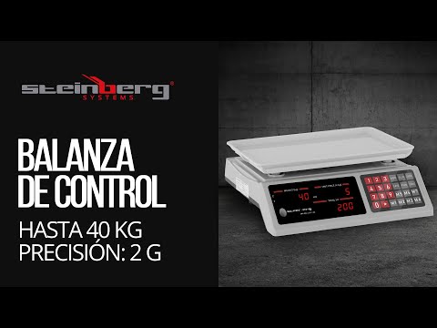 vídeo - Balanza de control - 40 kg / 2 g - 33,7 x 23,1 x 0,6 cm