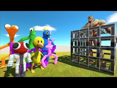 Rainbow Friends Rescue Armored Titan - Animal Revolt Battle Simulator