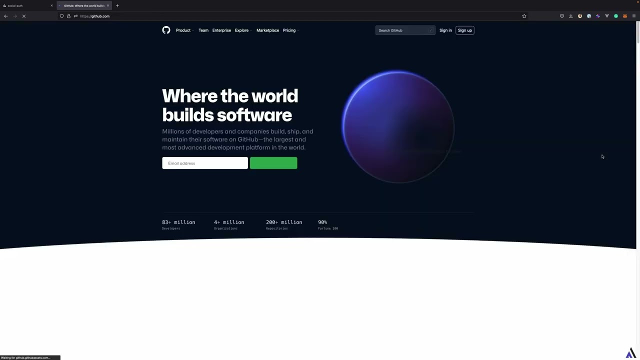login with GitHub
