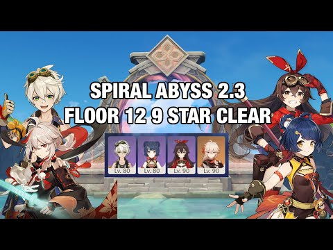 [Genshin Impact] Spiral Abyss 2.3 Floor 12 9 Stars Mono Pyro Amber Comp Both Sides