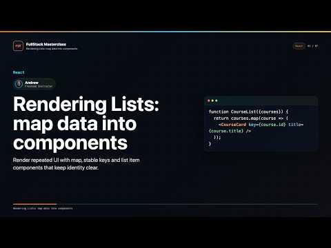 Rendering Lists Map Data Into Components Explained Fullstack Masterclass React Course