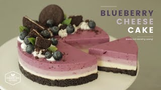 노오븐! (ღ˘◡˘ღ) 오레오 블루베리 치즈케이크 만들기 : No-Bake Oreo Blueberry Cheesecake : ブルーベリーチーズケーキ | Cooking ASMR