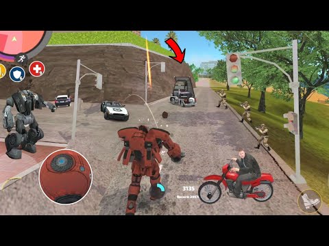 Rope Hero: Vice Town (Transformer Ball Robot Jumped on Car Transport Truck) - Android Gameplay HD