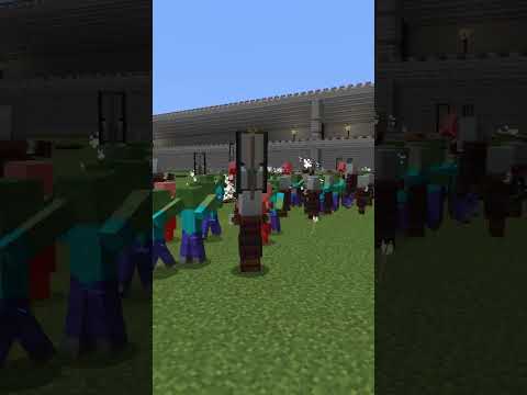 SquareEyes - 100 Zombies vs 100 Pillagers (Minecraft Mob Battle)