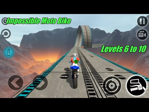 Impossible Moto Bike Tracks 3D - Blue Moto Driving Levels 6-10 - High Speed Driving Android Gameplay