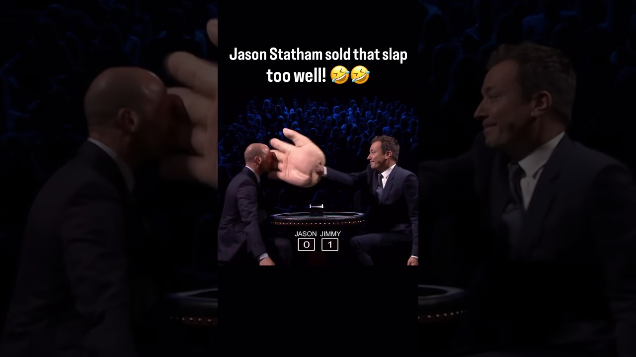 Jimmy was panicking 😂#jasonstatham #slap #funnyshorts  #beekeeper #actionmovies #therock #kevinhart