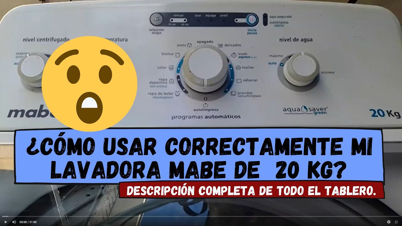 ¿Cómo usar lavadora Mabe Aqua Saver Green 20 kg, ciclo Ropa de Color, con sus diferentes funciones