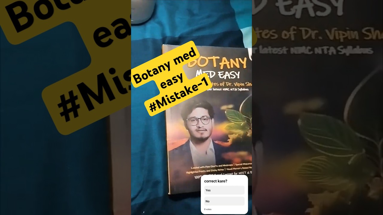 1-Mistakes ❌In Botany Med Easy Book By Vipin Sharma Notes PW|| #shorts@Vipin SharmaSir#neet#pwians