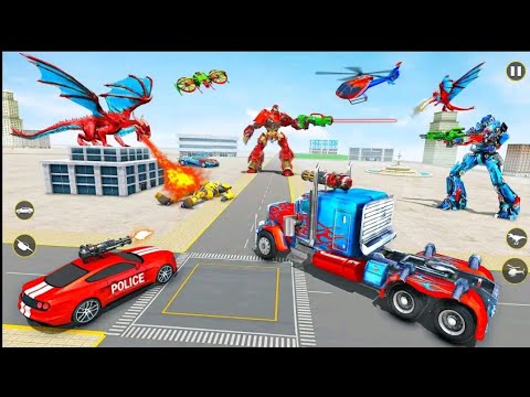 Multi Transforming Robot Games With Police Truck Dragon Games - Android Gameplay | Robot Simulator