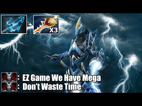 3X Divine Rapier & Trident Razor - Crazy Mega Creeps Comeback Dota 2