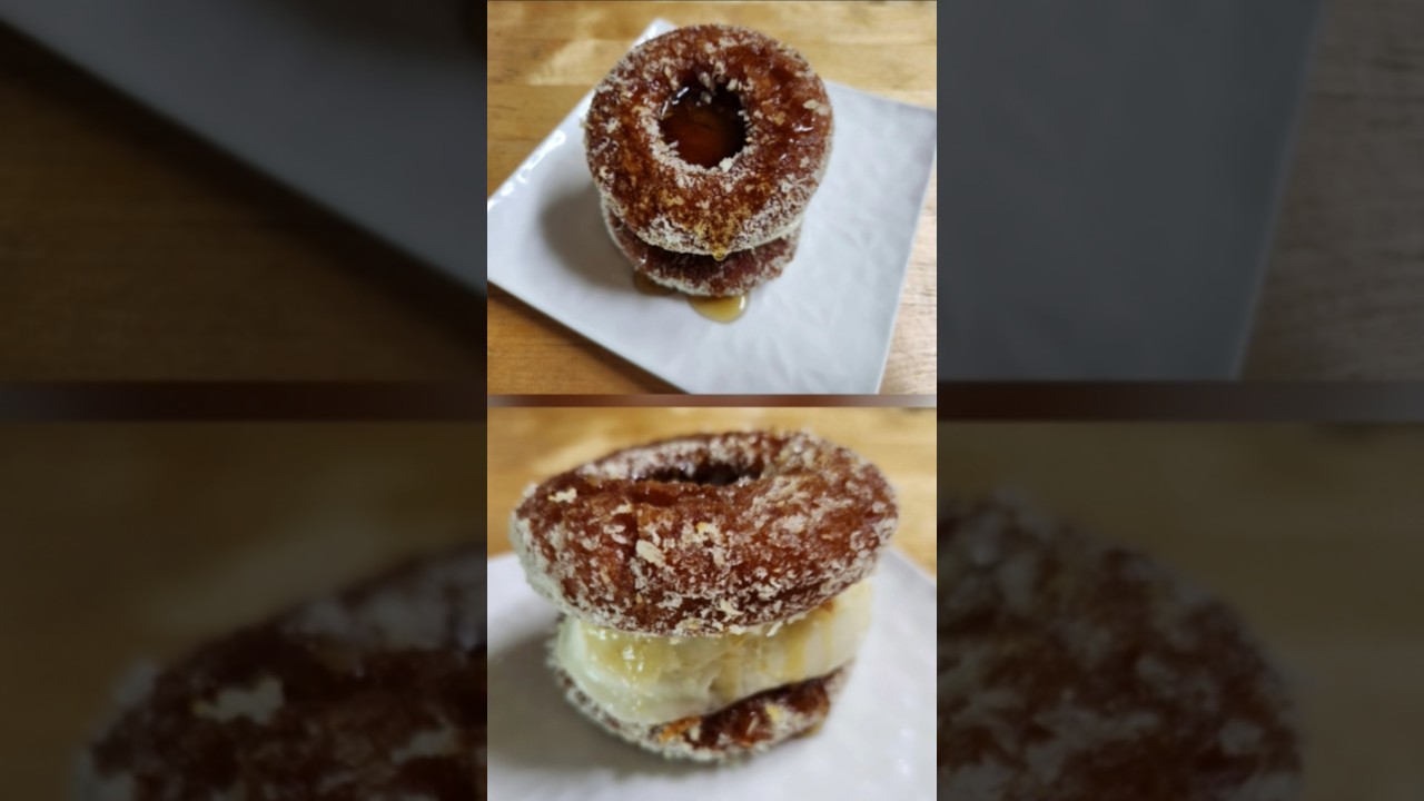 #7 오늘의 요리 : 찹쌀떡을 품은 도넛 버거 (Today's Cooking : Donut Burger with Mochi, 今日の料理 : 餅を抱くドーナツバーガー) #요리 #料理