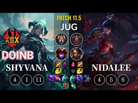 FPX Doinb Shyvana vs Nidalee Jungle - KR Patch 11.5
