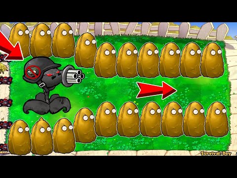 99 DOOM-GATLING PEA Plants vs ALL ZOMBIES - Plants vs Zombies