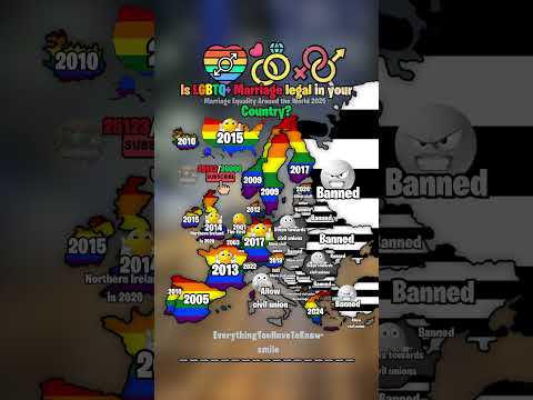 Is LGBTQ+ marriage legal in your country? 🏳️‍🌈💍 #shorts #map #europe #geography