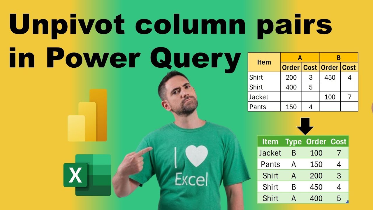 Unpivot Column Pairs in Excel & Power BI with Power Query