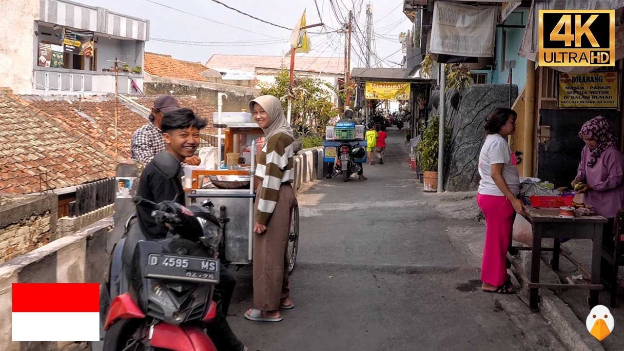 Immersive street-level walking tour through Bandung, Indonesia, showcasing authentic urban landscapes, local architecture, and the vibrant atmosphere of the city's neighborhoods