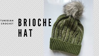 Brioche Hat, Tunisian Crochet