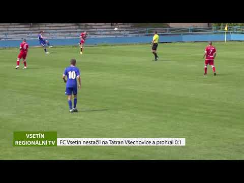 VSETÍN: FC Vsetín nestačil na Tatran Všechovice a prohrál 0:1