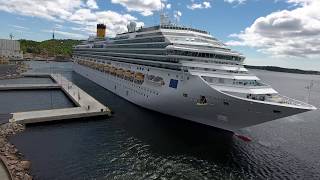 Costa Favolosa Cruise Ship arriving in Kristiansand -4K