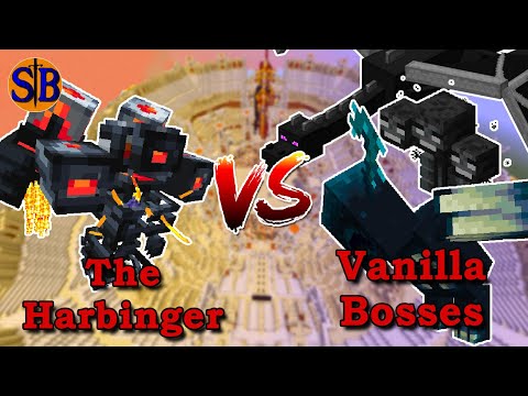 The Harbinger (beta ver) vs Vanilla Bosses | Minecraft Mob Battle