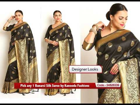 HomeShop18.com - Pick any 1 Banarsi Silk Saree by Kanooda Fashions