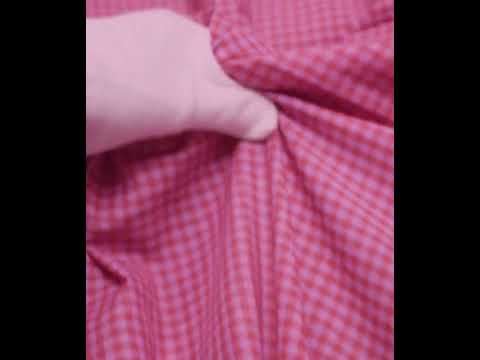 Check Pink Pure Cotton 60 GSM Handwoven Fabric — video