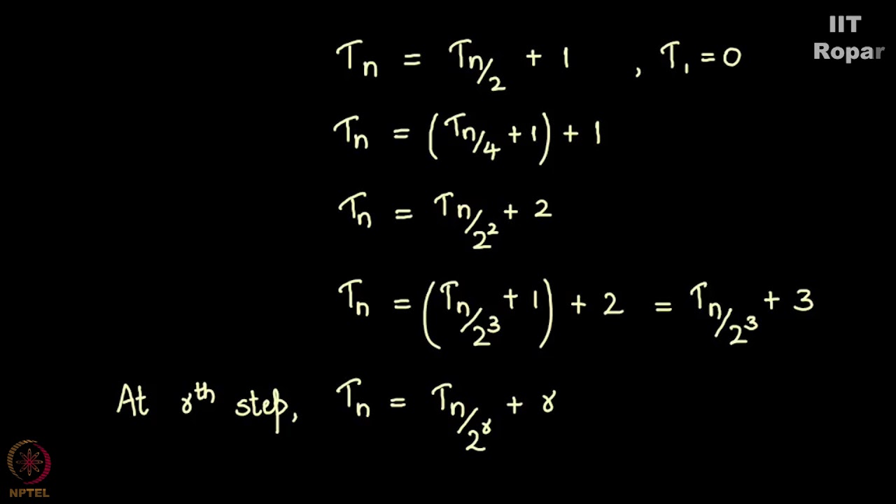 Solution for the recurrence relation of Binary search
