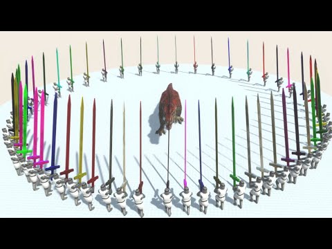 Every Unit surrounded by Knights with Lightsabers - Animal Revolt Battle Simulator