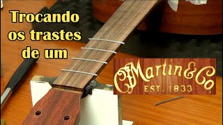 Video thumbnail for Troca de trastes - Violão Martin 000XM (Americano) by Luthier Paulo Fernandes