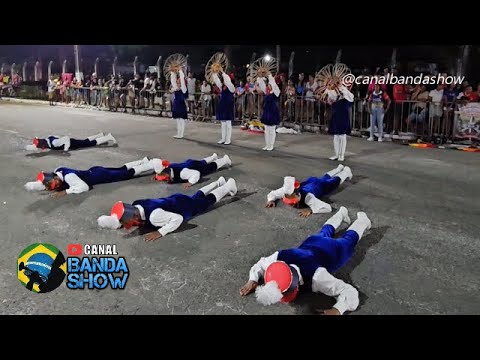 Corpo coreográfico da Banda Marcial Integração da Bahia no concurso em Dias D'Ávila - BA 2025