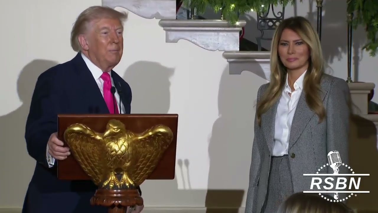 WATCH: "We're here to celebrate Christmas" President Trump at today's White House Christmas party.