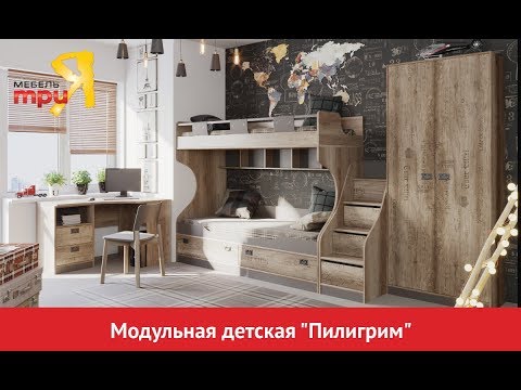 Миниатюра изображения товара Шкаф-пенал ТриЯ Пилигрим ТД-276.07.20 (дуб каньон светлый/серый)
