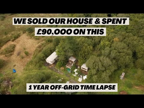 1 YEAR OFF GRID - Everything we build on our abandoned land | TIMELAPSE | Renovating a caravan park