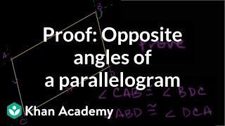Proof - Opposite Angles of Parallelogram Congruent