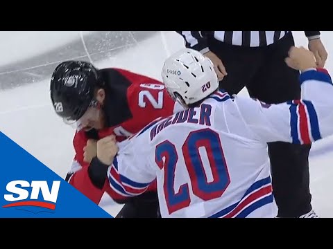 Chris Kreider, Damon Severson Open Rangers Vs. Devils With Early Fight