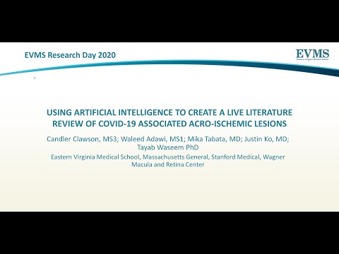 Thumbnail image of video presentation for Using Artificial Intelligence to Create a Live Literature Review of COVID-19 Associated acro-ischemic Lesions