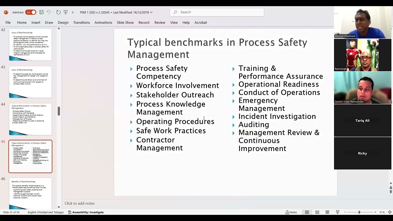Process Safety Management (PSM) lesson 2