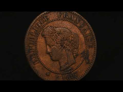 Coin, France, Cérès, 5 Centimes, 1897, Paris, faisceau, VF(20-25), Bronze