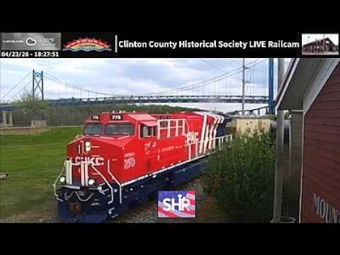 Live webcam view of Clinton Railcam & River Bridge