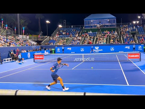Nishikori vs McDonald Delray Beach Court Level View [4K 60FPS]
